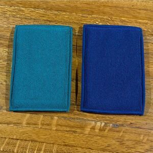 Norwex Dual Sided Sponges Set of 2 Blue and Green LE NWT